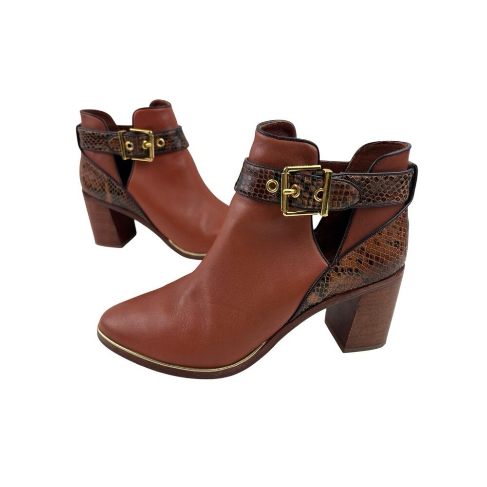 *Ted Baker London Nissie Split Shaft Ankle Boots Womens 38 Brown Leather Luxury - Picture 8 of 14